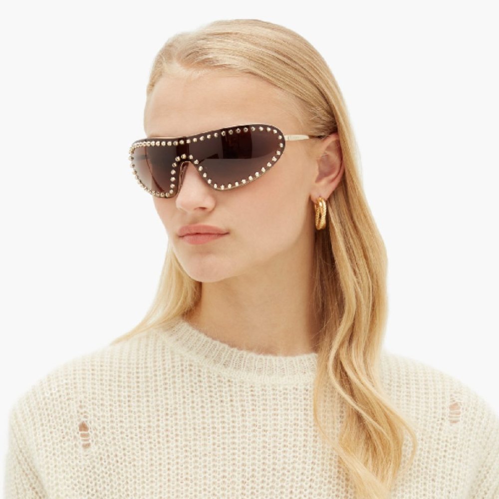 Prada Studded Sunglasses - Grey